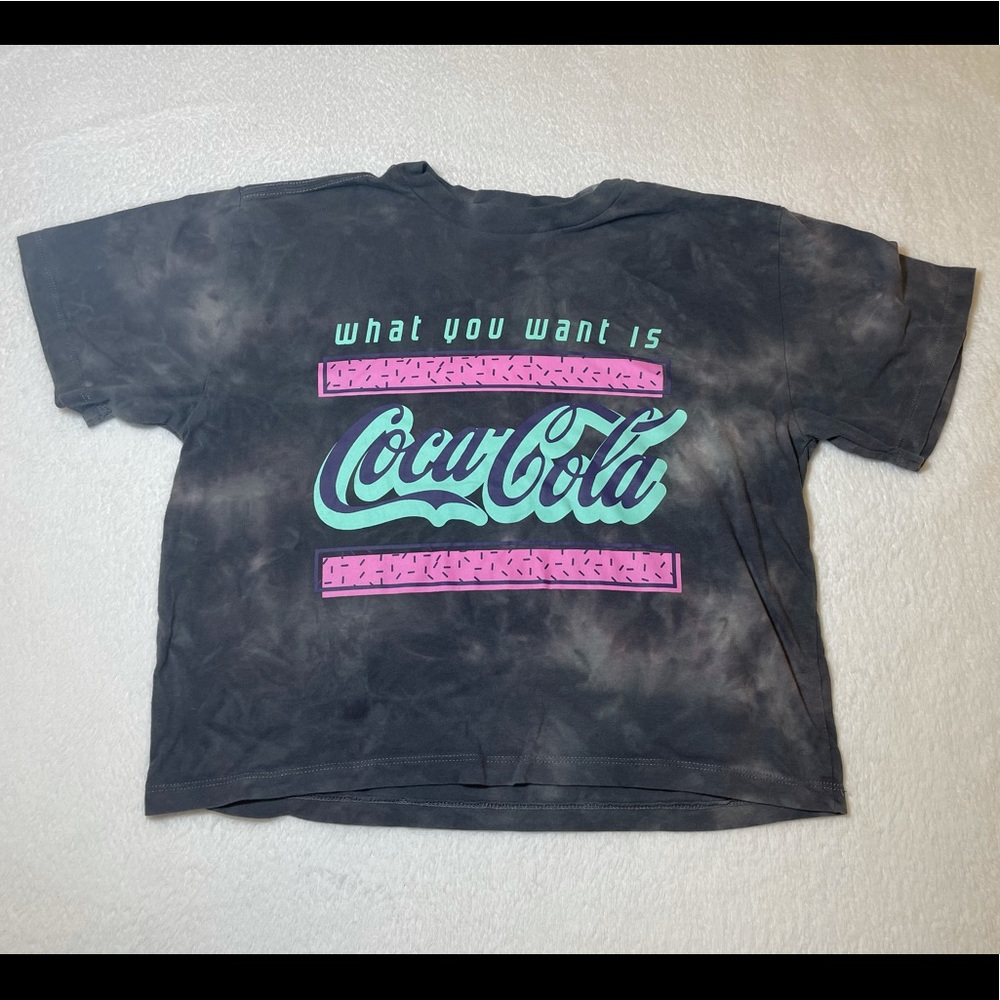 Tie-dye Coca-Cola Oversized Crop Tee T-Shirt XS
